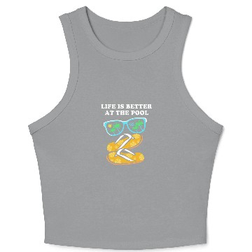 Discover Pool Party Squad Summer Swimming Crop Tank Top