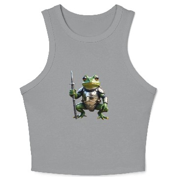 Discover frog in medieval armor Crop Tank Top