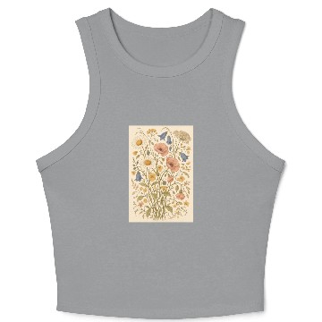 Discover Summer Wild Flowers Crop Tank Top
