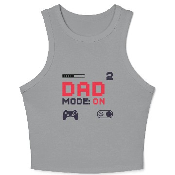 Discover Dad Mode On Retro Gamer Dad Pixel Art Design Crop Tank Top