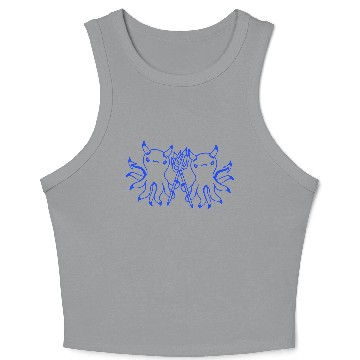 Discover 2 octopus devil hell team friends satan evil sweet Crop Tank Top