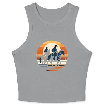 Discover Western Cowboys Silhouette Crop Tank Top