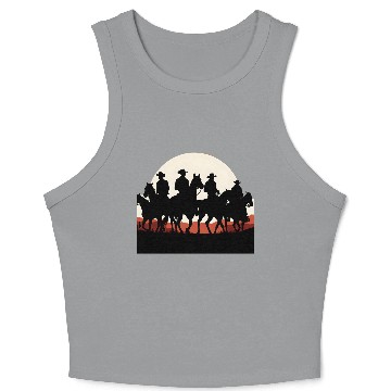 Discover Western Sunset Cowboys Crop Tank Top