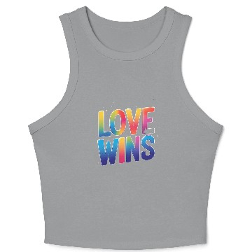 Discover Love Wins Rainbow Script Crop Tank Top – Pride Month Crop Tank Top