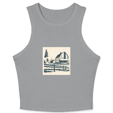 Discover Monochrome Farm Life Crop Tank Top