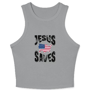 Discover Jesus Saves USA Crop Tank Top