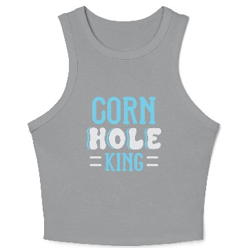 Discover Cornhole King Distressed Badge Crop Tank Top