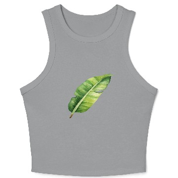 Discover Green Banana Leaf Crop Tank Top