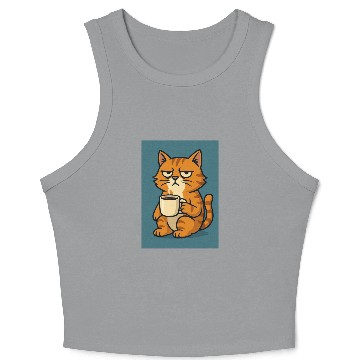 Discover Grumpy Cat with Coffee Crop Tank Top