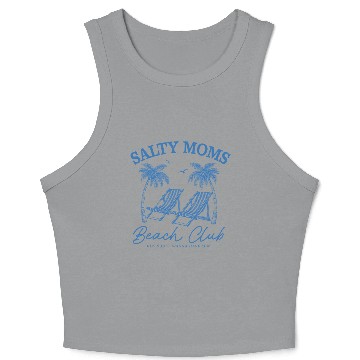 Discover Beach Vacation Salty Moms Beach Crop Tank Top