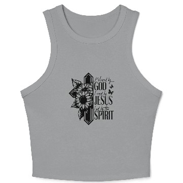 Discover Blessed by God Loved by Jesus Crop Tank Top