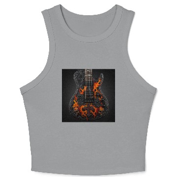 Discover Gothic Guitar Sticker Crop Tank Top