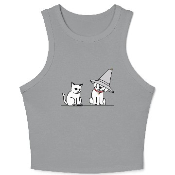 Discover Grumpy Cat and Wizard Dog Crop Tank Top