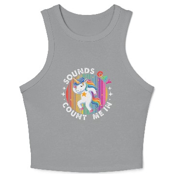 Discover Dancing Unicorn Cowboy Hat Crop Tank Top