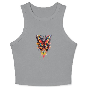 Discover Fire Drip Butterfly – Psychedelic Tattoo Crop Tank Top
