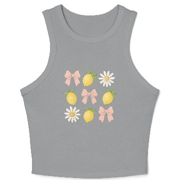 Discover Lemon Bow Summer Vacation Crop Tank Top