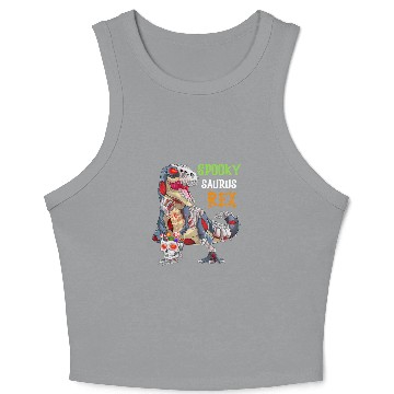 Discover Spookysaurus Rex Zombie Dinosaur Halloween Crop Tank Top