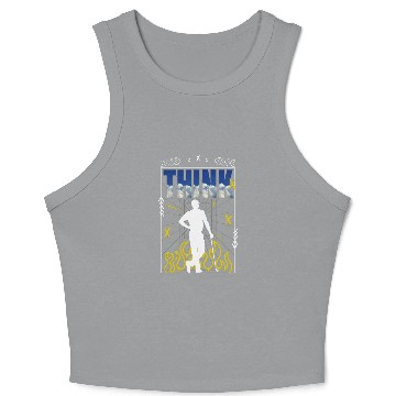 Discover Think Abstract Player Silhouette Flames Art Crop Tank Top