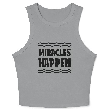 Discover Positive “Miracles Happen” Pink Crop Tank Top