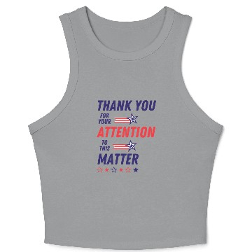 Discover Patriotic Thank You Message Design Crop Tank Top