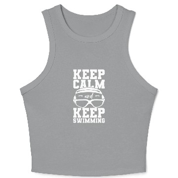 Discover Keep Calm And Keep Swimming Crop Tank Top