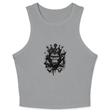 Discover Majestic Gorilla with Crown Crop Tank Top