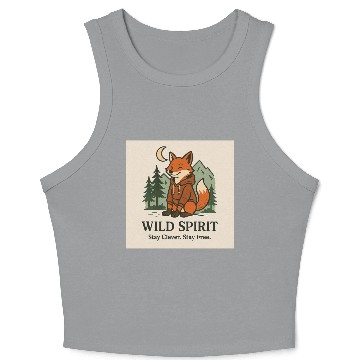 Discover Wild Spirit Fox Design Crop Tank Top