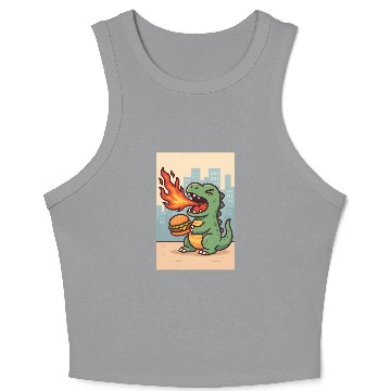 Discover Angry dino Crop Tank Top