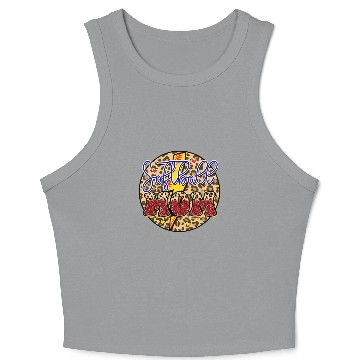 Discover Leopard Glitter Softball Mom Lightning Crop Tank Top