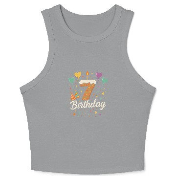 Discover 7th Birthday Crop Tank Top for Kids