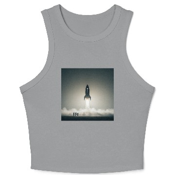 Discover Ethereal Misty Forest Scene Crop Tank Top