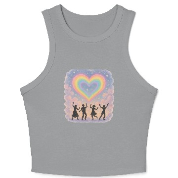 Discover 20250702 1417 Rainbow Heart Dance simple compos Crop Tank Top