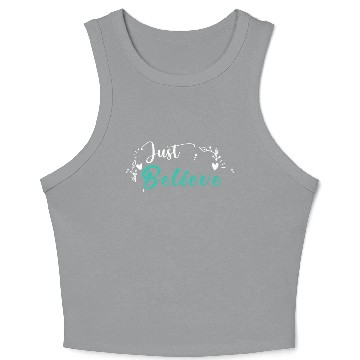 Discover Just Believe original White-Blue Crop Tank Top