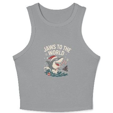 Discover Jaws to the World – Christmas Shark Attack Crop Tank Top