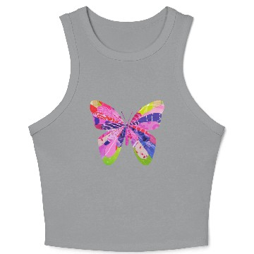 Discover Butterfly design unique collage bug art garden Crop Tank Top