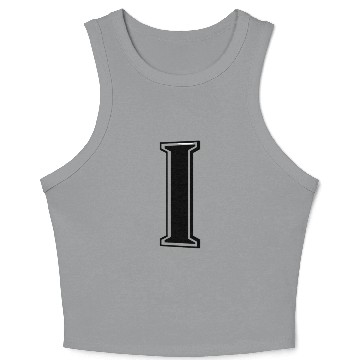 Discover Elegant Monogram Letter I Design Crop Tank Top