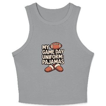 Discover Game Day Pajama Humor Graphic Crop Tank Top