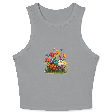 Discover Vibrant Spring Blossom Garden Design Crop Tank Top