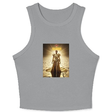 Discover Gold Warrior Queen Illustration Crop Tank Top