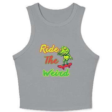 Discover Ride the Weird, Frog, Funny, Crop Tank Top Design ,