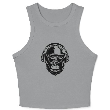 Discover Urban Gorilla with Headphones Crop Tank Top