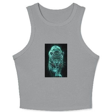 Discover Neon Jaguar in Motion Crop Tank Top