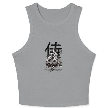Discover 005 - Elegant Samurai Warrior Silhouette Crop Tank Top