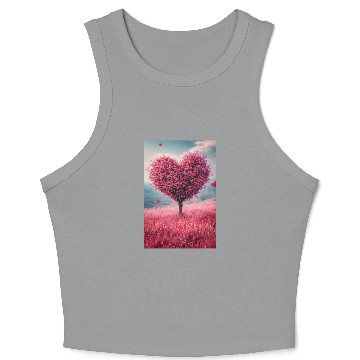 Discover Romantic Heart Tree in Bloom Crop Tank Top