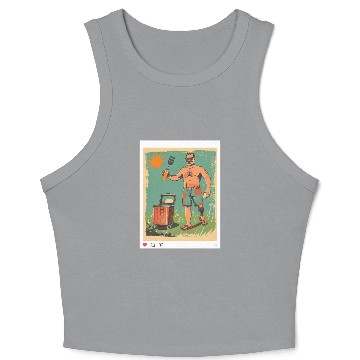 Discover Grill Master Dad Crop Tank Top Funny Backyard Weekend Crop Tank Top