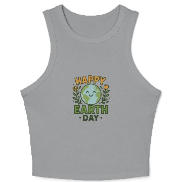 Discover Happy Earth Day Eco-Friendly Design Crop Tank Top