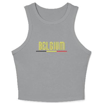 Discover Bright Typography Belgium Flag Design Crop Tank Top