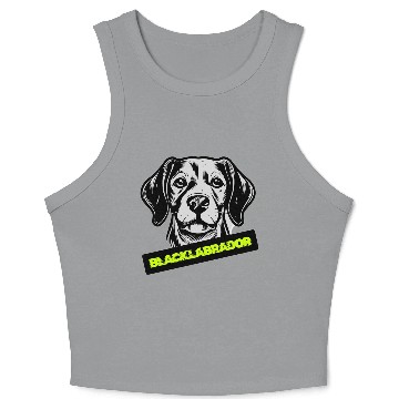Discover Black Labrador Portrait Illustration Crop Tank Top