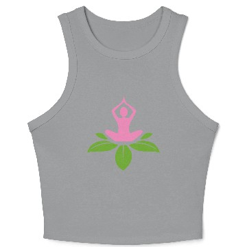 Discover Serene Yoga Lotus Design Crop Tank Top