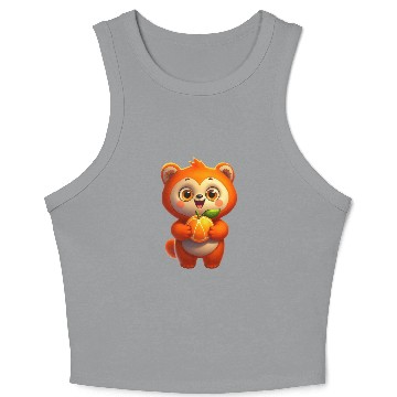 Discover Bear with orange Crop Tank Top